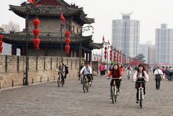 Cycling around Xi’an City Wall