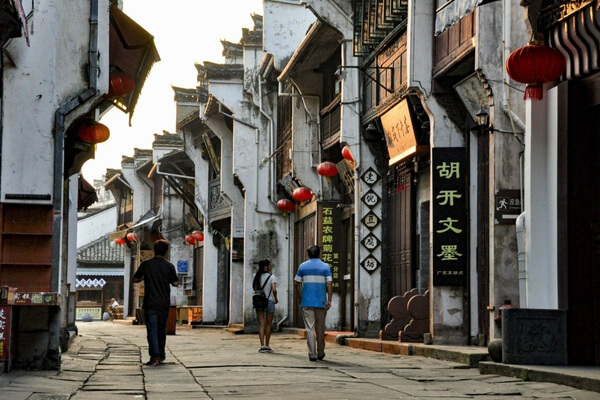 Historic Tunxi Ancient Street on a Mount Huangshan tour with traditional Chinese architecture