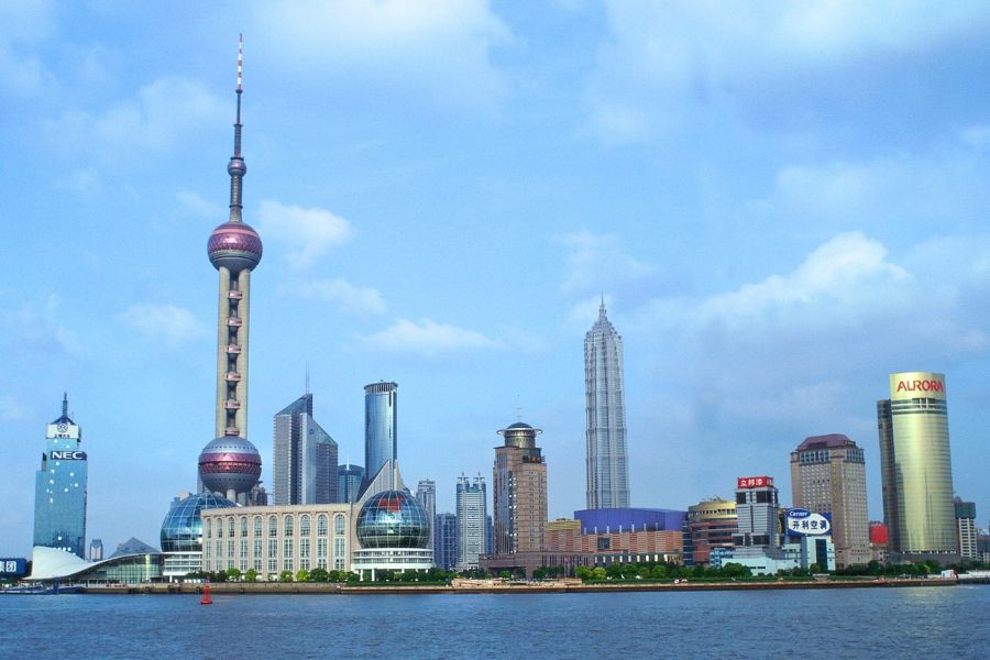 Modern Shanghai skyline and Oriental Pearl Tower