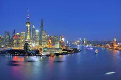 Paranomic view of Huangpu River in Shanghai