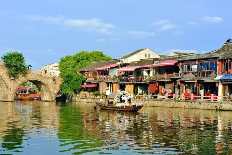 Zhujiajiao water town canals ancient bridges